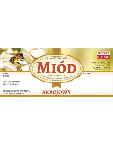 ETYKIETY NA MIÓD AKACJOWY 116X50 – 100 SZT.