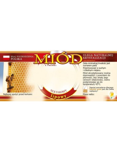 ETYKIETY NA MIÓD LIPOWY 116X50 – 100 SZT.