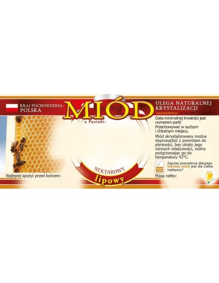 ETYKIETY NA MIÓD LIPOWY 116X50 – 100 SZT.