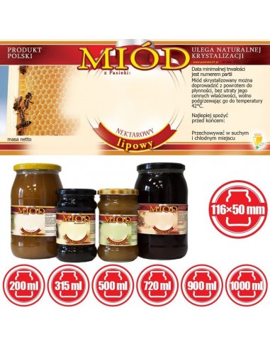 ETYKIETY NA MIÓD LIPOWY 116X50 – 100 SZT.