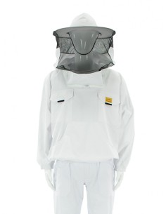 BLUZA PSZCZELARSKA BIAŁA Z KAPELUSZEM - BEZ ZAMKA