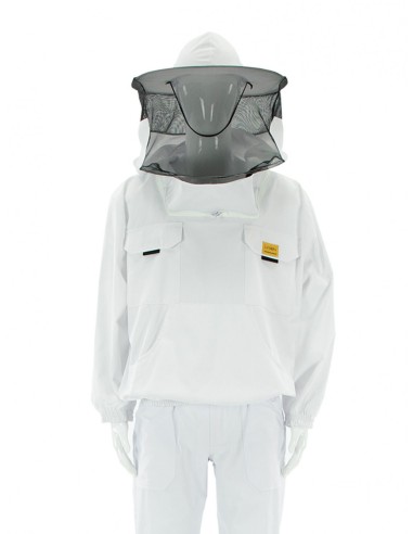 BLUZA PSZCZELARSKA BIAŁA Z KAPELUSZEM - BEZ ZAMKA
