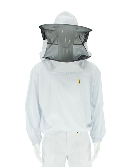 BLUZA PSZCZELARSKA Z TKANINY KOSZULOWEJ - Z KAPELUSZEM