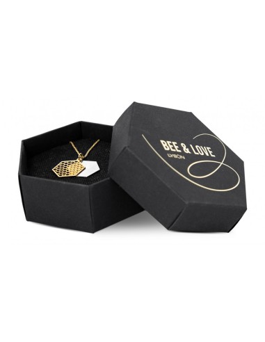 NASZYJNIK - HEXAGON - SREBRO ZŁOCONE