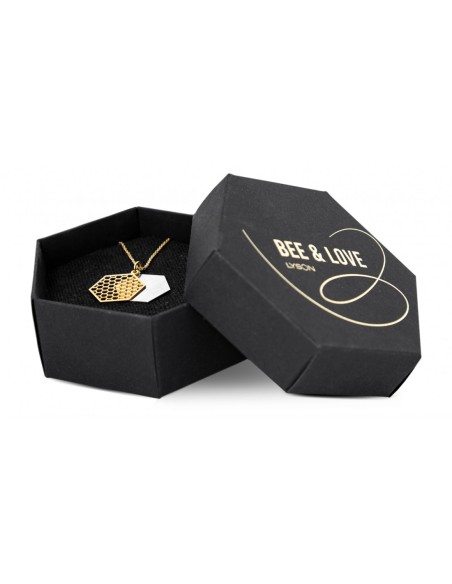 NASZYJNIK - HEXAGON - SREBRO ZŁOCONE