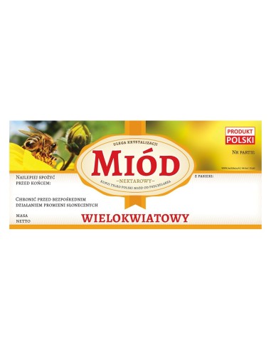 ETYKIETY NA MIÓD WIELOKWIATOWY 116X50 – 100 SZT.