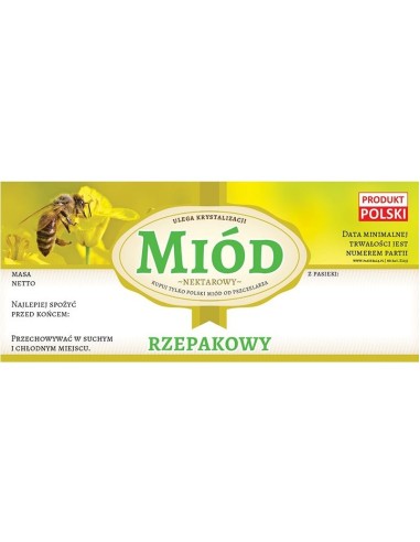 ETYKIETY NA MIÓD RZEPAKOWY 116X50 – 100 SZT.