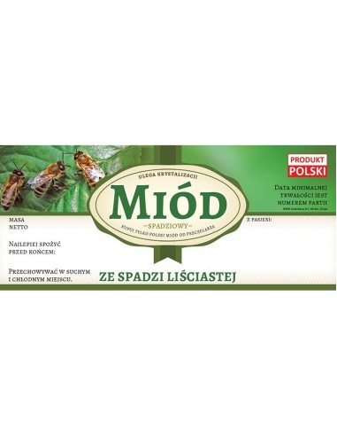 ETYKIETY NA MIÓD SPADŹ LIŚCIASTA 116X50 – 100 SZT.