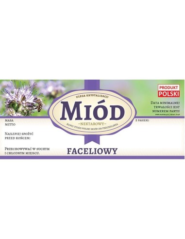 ETYKIETY NA MIÓD FACELIOWY 116X50 – 100 SZT.