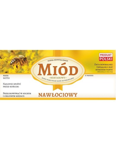 ETYKIETY NA MIÓD NAWŁOCIOWY 116X50 – 100 SZT.
