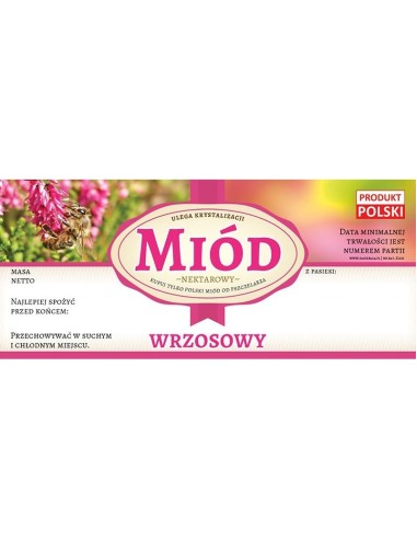 ETYKIETY NA MIÓD WRZOSOWY 116X50 – 100 SZT.