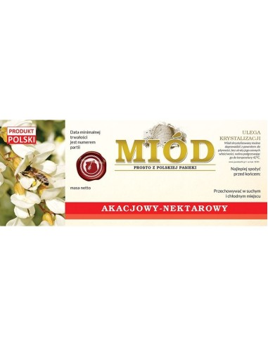 ETYKIETY NA MIÓD AKACJOWY 154X60 (DUŻE) – 100 SZT.