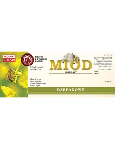 ETYKIETY NA MIÓD RZEPAKOWY 154X60 (DUŻE) – 100...