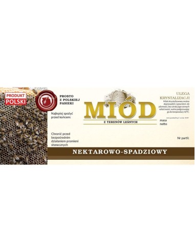 ETYKIETY NA MIÓD NEKTAROWO-SPADZIOWY 154X60...