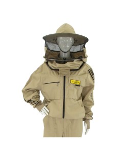 BLUZA PSZCZELARSKA Z KAPELUSZEM, ROZPINANA - BEŻOWA...