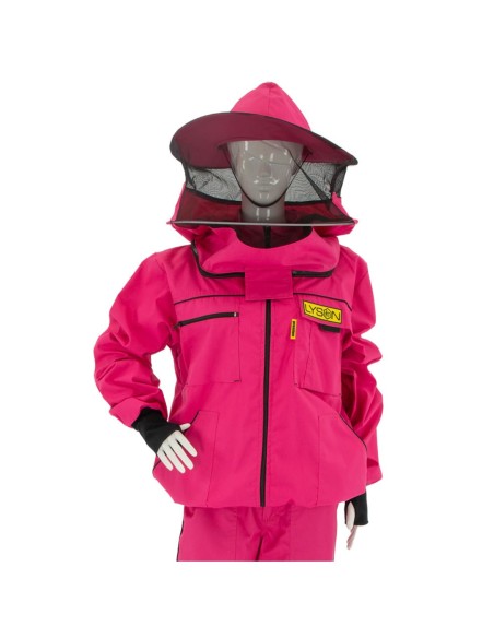 BLUZA PSZCZELARSKA Z KAPELUSZEM, ROZPINANA - RÓŻOWA (PREMIUM LINE)