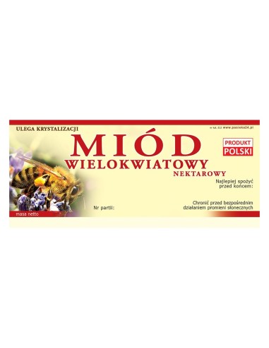 ETYKIETY NA MIÓD WIELOKWIATOWY 116x50 – 100 SZT.