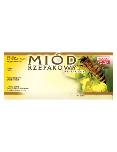 ETYKIETY NA MIÓD RZEPAKOWY 116X50 – 100 SZT.
