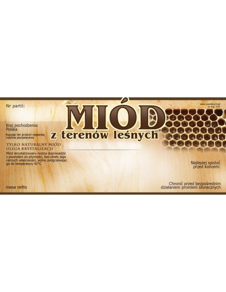 ETYKIETY NA MIÓD Z TERENÓW LEŚNYCH 116X50 – 100 SZT.