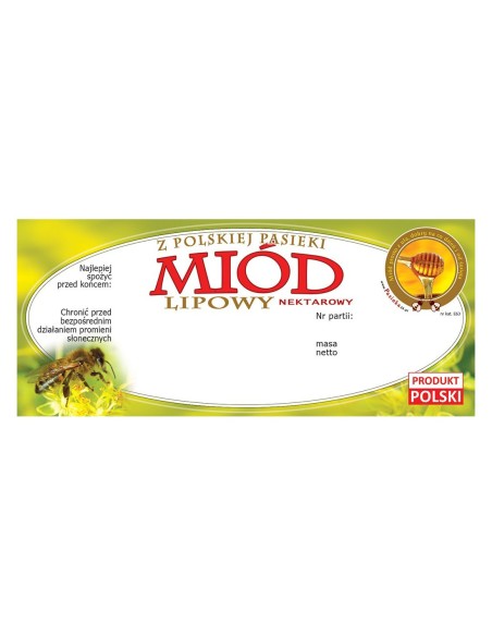 ETYKIETY NA MIÓD LIPOWY 116X50 – 100 SZT.