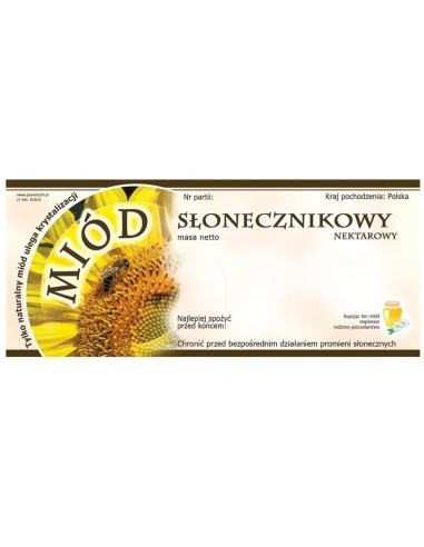 ETYKIETY NA MIÓD SŁONECZNIKOWY 116X50 – 100 SZT.
