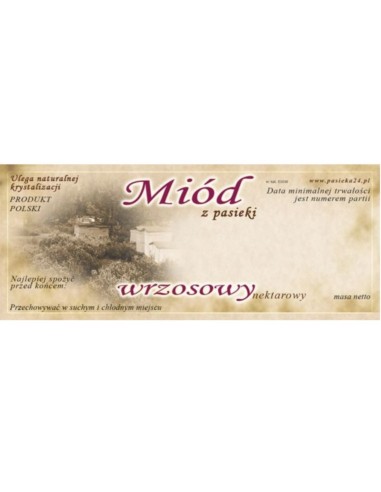 ETYKIETY NA MIÓD WRZOSOWY 116X50 – 100 SZT.