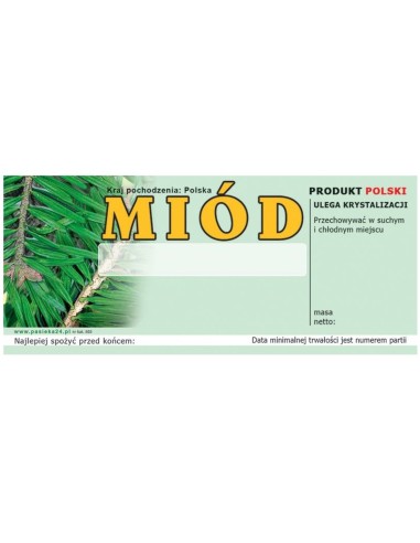 ETYKIETY NA MIÓD UNIWERSALNE 116x50 – 100 SZT.