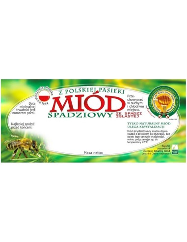 ETYKIETY NA MIÓD SPADZIOWY ZE SPADZI IGLASTEJ...