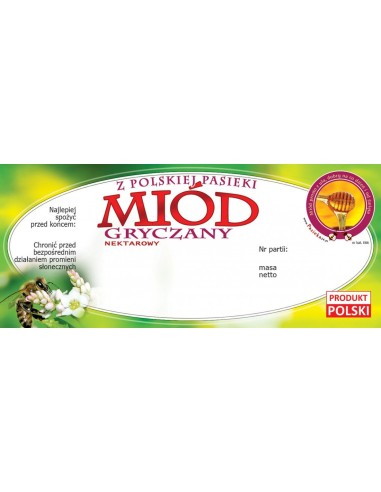 ETYKIETY NA MIÓD GRYCZANY 116X50 – 100 SZT.