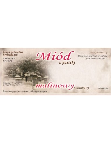 ETYKIETY NA MIÓD MALINOWY 116X50 – 100 SZT.