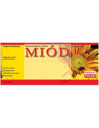 ETYKIETY NA MIÓD UNIWERSALNE 116X50MM – 100 SZT.