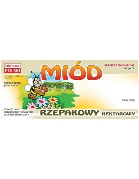 ETYKIETY NA MIÓD RZEPAKOWY NEKTAROWY 116x50 – 100 SZT.