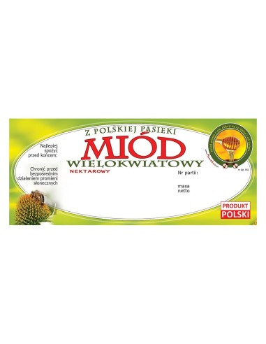 ETYKIETY NA MIÓD WIELOKWIATOWY 116X50 – 100 SZT.