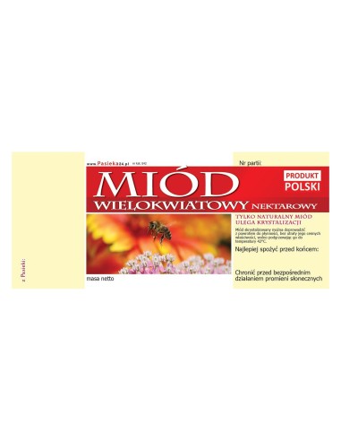 ETYKIETY NA MIÓD WIELOKWIATOWY 116x50 – 100 SZT.