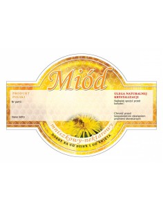 ETYKIETY OKRĄGŁE NA MIÓD MNISZKOWY 125X86 – 100 SZT.