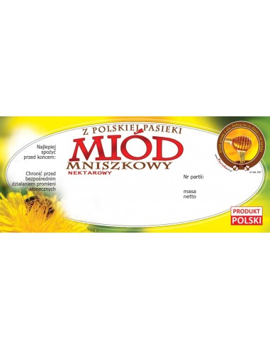 ETYKIETY NA MIÓD MNISZKOWY 116X50 – 100 SZT.