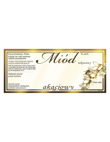ETYKIETY NA MIÓD AKACJOWY 116X50 – 100 SZT.