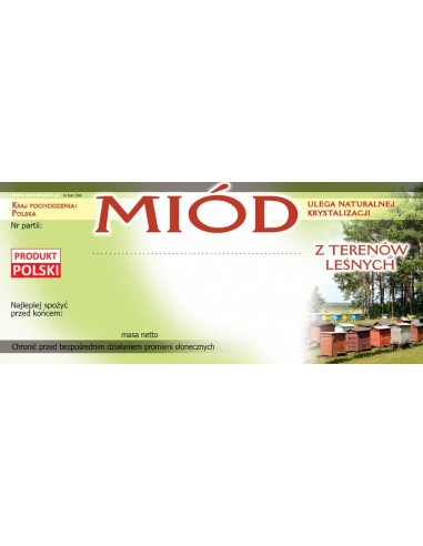 ETYKIETY NA MIÓD Z TERENÓW LEŚNYCH 116X50 – 100...