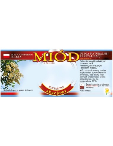 ETYKIETY NA MIÓD AKACJOWY 116X50 – 100 SZT.