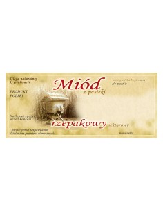 ETYKIETY NA MIÓD RZEPAKOWY 116x50 – 100 SZT.