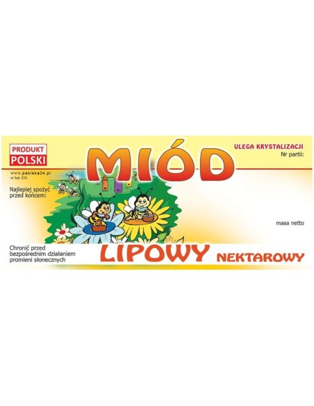 ETYKIETY NA MIÓD LIPOWY 116X50 – 100 SZT.