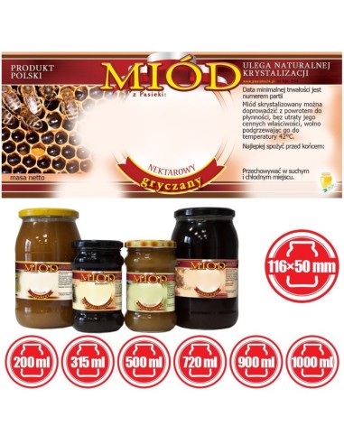 ETYKIETY NA MIÓD GRYCZANY 116X50 – 100 SZT.