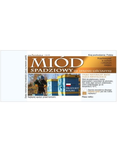 ETYKIETY NA MIÓD SPADZIOWY ZE SPADZI LIŚCIASTEJ...