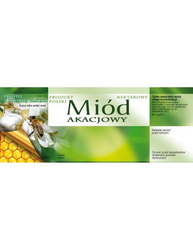 ETYKIETY NA MIÓD AKACJOWY 154X60 (DUŻE) – 100 SZT.