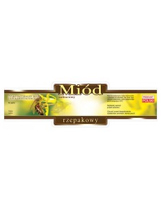 ETYKIETY OZDOBNE NA MIÓD RZEPAKOWY 185X55 – 100 SZT.