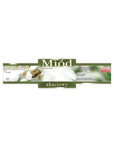 ETYKIETY OZDOBNE NA MIÓD AKACJOWY 185X55 – 100...