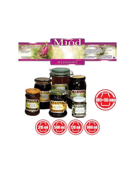 ETYKIETY OZDOBNE NA MIÓD WRZOSOWY 185X55 – 100 SZT.