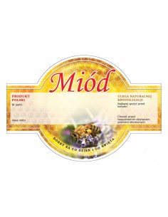 ETYKIETY OKRĄGŁE NA MIÓD UNIWERSALNE 125X86 – 100 SZT.