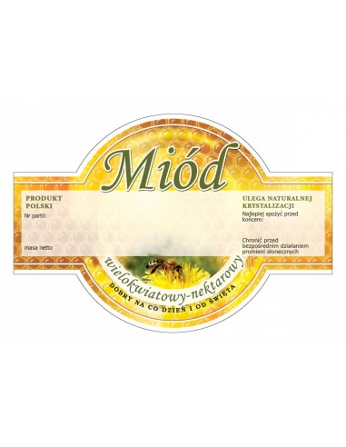 ETYKIETY OKRĄGŁE NA MIÓD WIELOKWIATOWY  125X86...