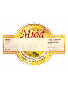 ETYKIETY OKRĄGŁE NA MIÓD WIELOKWIATOWY 125X86 – 100 SZT.